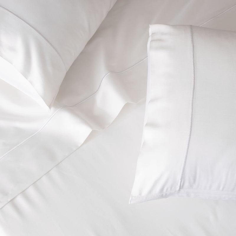 375 Thread Count Bamboo cotton sheet set in white by Whites of London