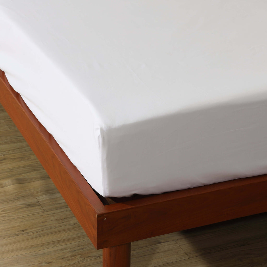 Organic Cotton Fitted Sheet in white . New Zealand and Australia. 