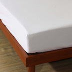 Organic Cotton Fitted Sheet in white . New Zealand and Australia. 