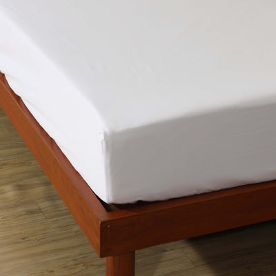 Organic Cotton Fitted Sheet in white . New Zealand and Australia. 