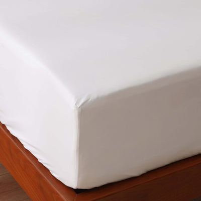Whites of London white 250TC GOTS certified organic cotton fitted sheet queen bed New Zealand