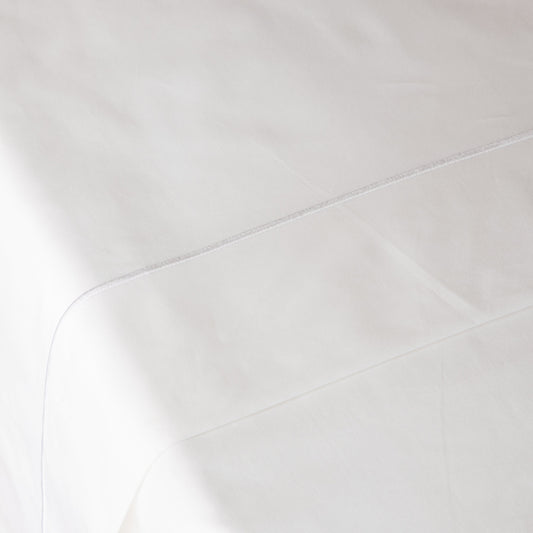600TC 100% ORGANIC COTTON EMBROIDERED SHEET SET - WHITE
