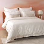 750 TC 100% ORGANIC COTTON IVORY DUVET COVER SET