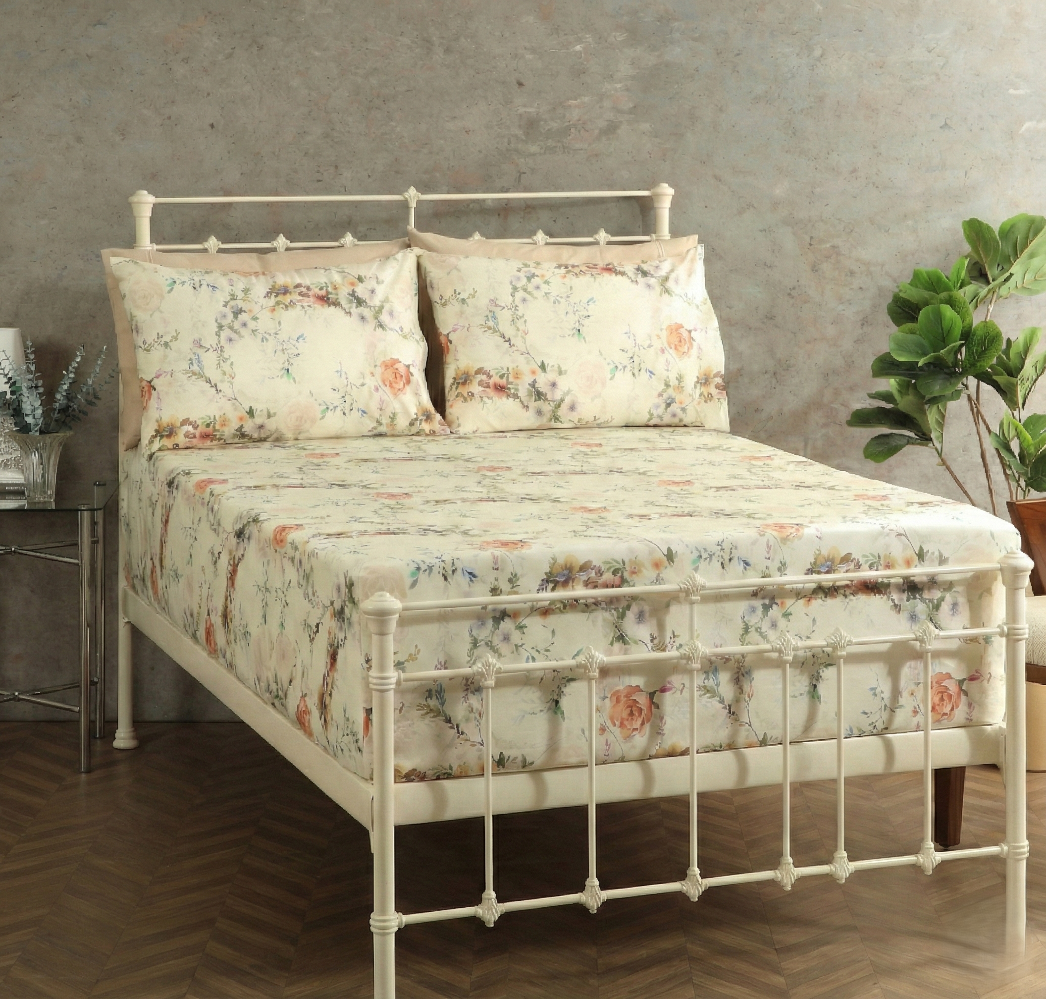 250 TC PERCALE ORGANIC PRINTED SHEET SET - EDWINA