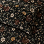 CLOSE UP ORGANIC COTTON PRINTED FITTED SHEET SET - ADRIANA BLACK 250TC