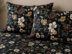 PILLOWCASE STYLED ORGANIC COTTON PRINTED FITTED SHEET SET - ADRIANA BLACK 250TC