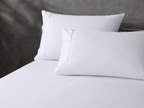 matching pillowcases - BAMBOO COTTON EMBROIDERED FITTED SHEET SET - WHITE 375TC