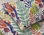 close up of the Whites of London NZ Organic Cotton Percale Printed Sheet Set Botanical Bliss 250TC 