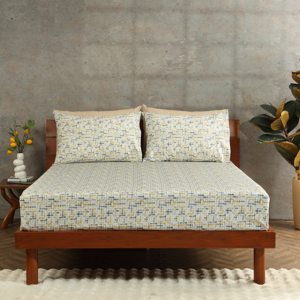 250 TC PERCALE ORGANIC PRINTED SHEET SET - CONFETTI