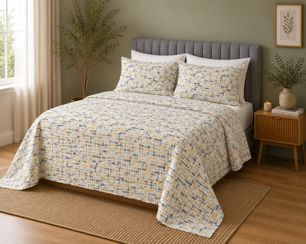ORGANIC COTTON PERCALE PRINTED SHEET SET -  CONFETTI 250TC
