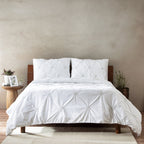 Diamond Rhapsody — organic cotton percale handcrafted rouched diamonds duvet cover set, 200 TC