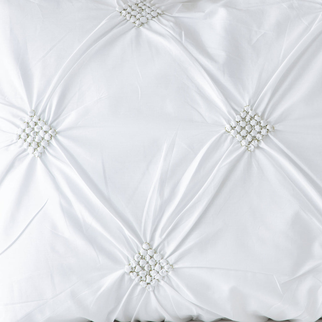 Diamond Rhapsody — organic cotton percale handcrafted rouched diamonds, 200TC, detailed view