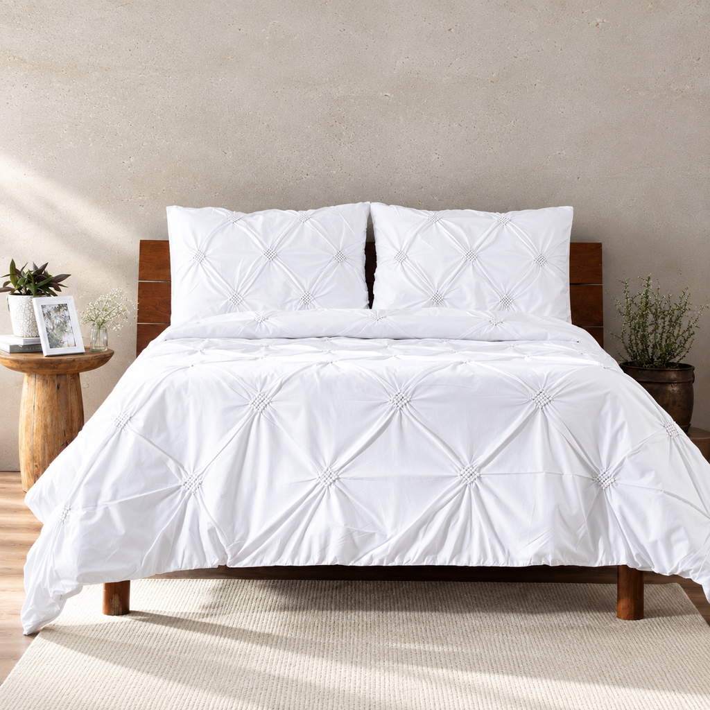 Whites of London Diamond Rhapsody GOTS certified  Organic Cotton Duvet Cover – full bed styled bedroom New Zealand