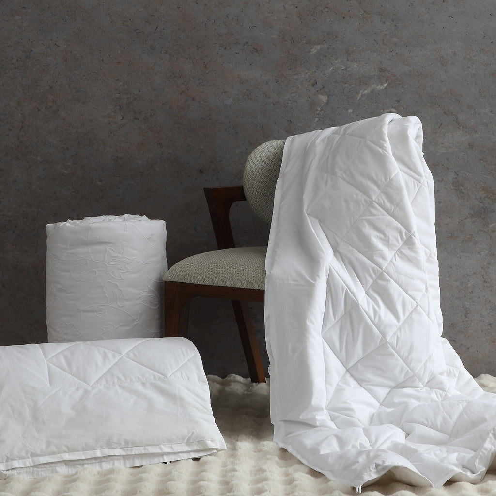 Whites of London Bamboo & Recycled Polyester Duvet Filler – white quilted diamond insert New Zealand