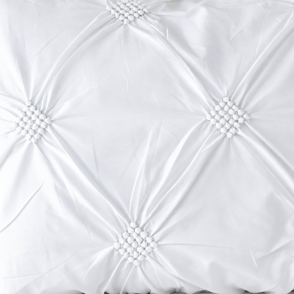 Whites of London Diamond Rhapsody 250TC GOTS certified  Organic Cotton Duvet Cover – pintuck knot embroidery detail New Zealand