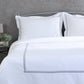 Ethan — organic cotton percale luxe marrow grey colour embroidered duvet cover with pillowcases set, 200 TC, hotel inspired