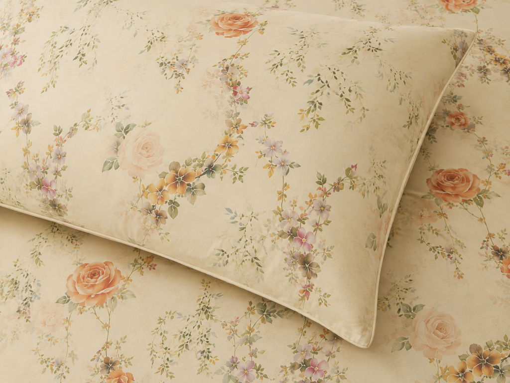 CLOSE UP ORGANIC COTTON PRINTED FITTED SHEET SET - EDWINA 250TC
