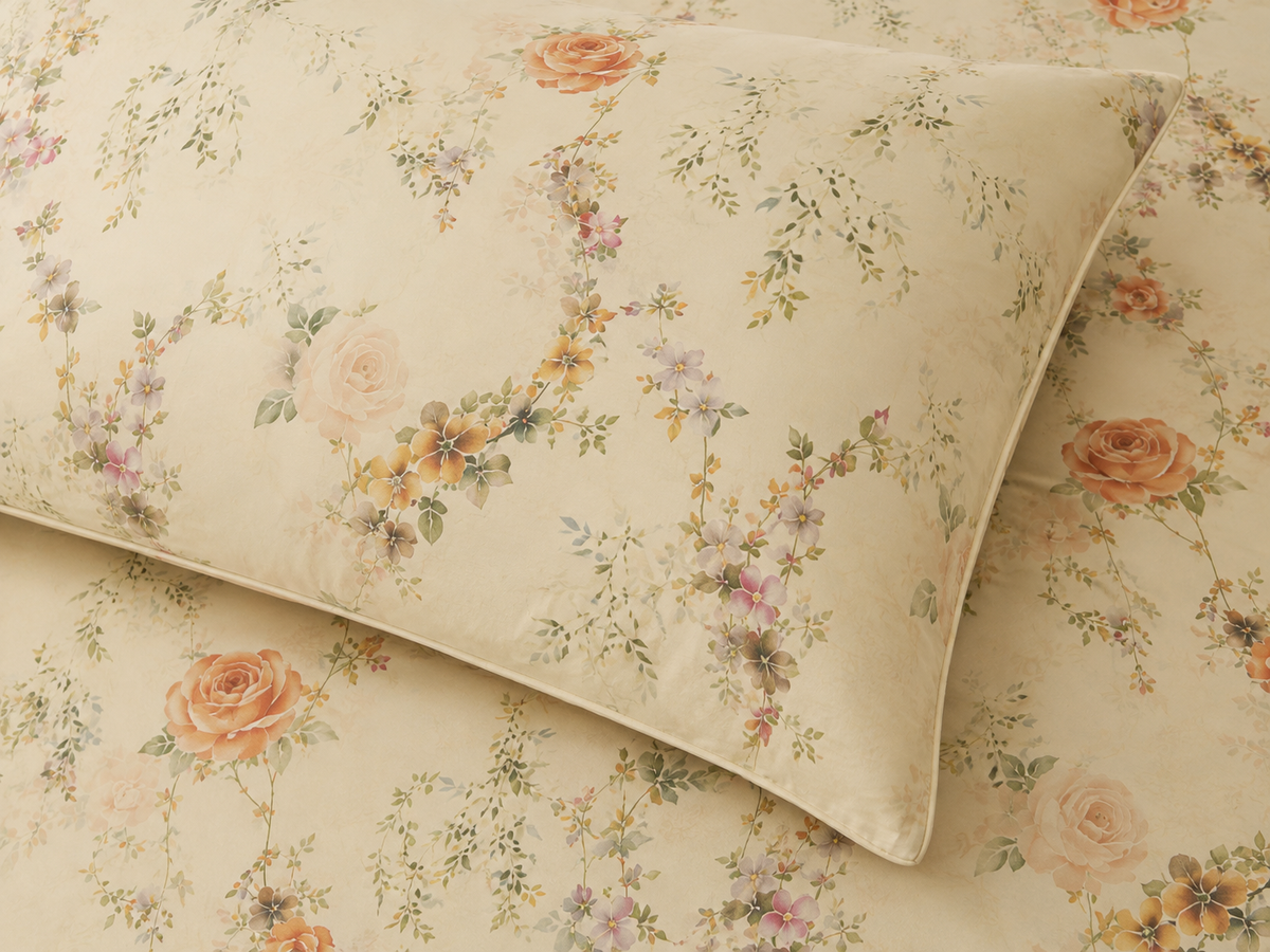 CLOSE UP ORGANIC COTTON PRINTED FITTED SHEET SET - EDWINA 250TC