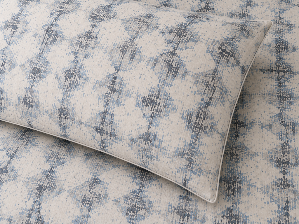 close up ORGANIC COTTON PRINTED FITTED SHEET SET - FLINT 250TC