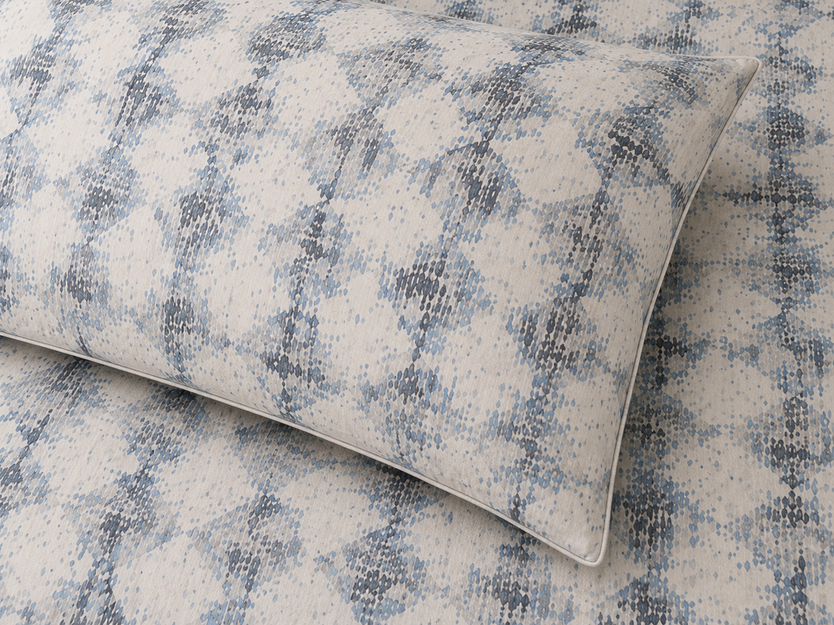close up ORGANIC COTTON PRINTED FITTED SHEET SET - FLINT 250TC