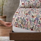 ORGANIC COTTON PRINTED FITTED SHEET SET - FLORAL BURST 250TC hero image