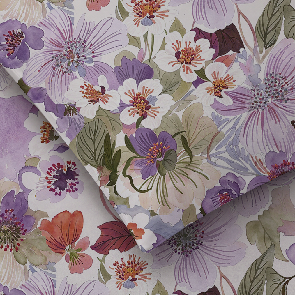 Close of the Whites of London NZ Organic Cotton Percale Printed Sheet Set Flutter 250TC 