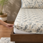 ORGANIC COTTON PERCALE PRINTED SHEET SET - FOREST DANCE 250TC
