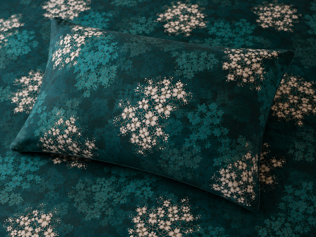 CLOSE UP ORGANIC COTTON PRINTED FITTED SHEET SET - HYDRANGEA 250TC