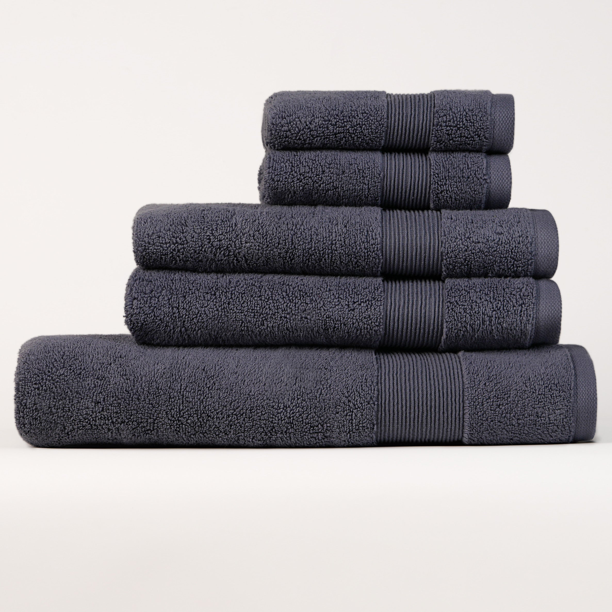 ORGANIC TOWELS 650 GSM "THE ESSENTIALS" SET - INDIGO