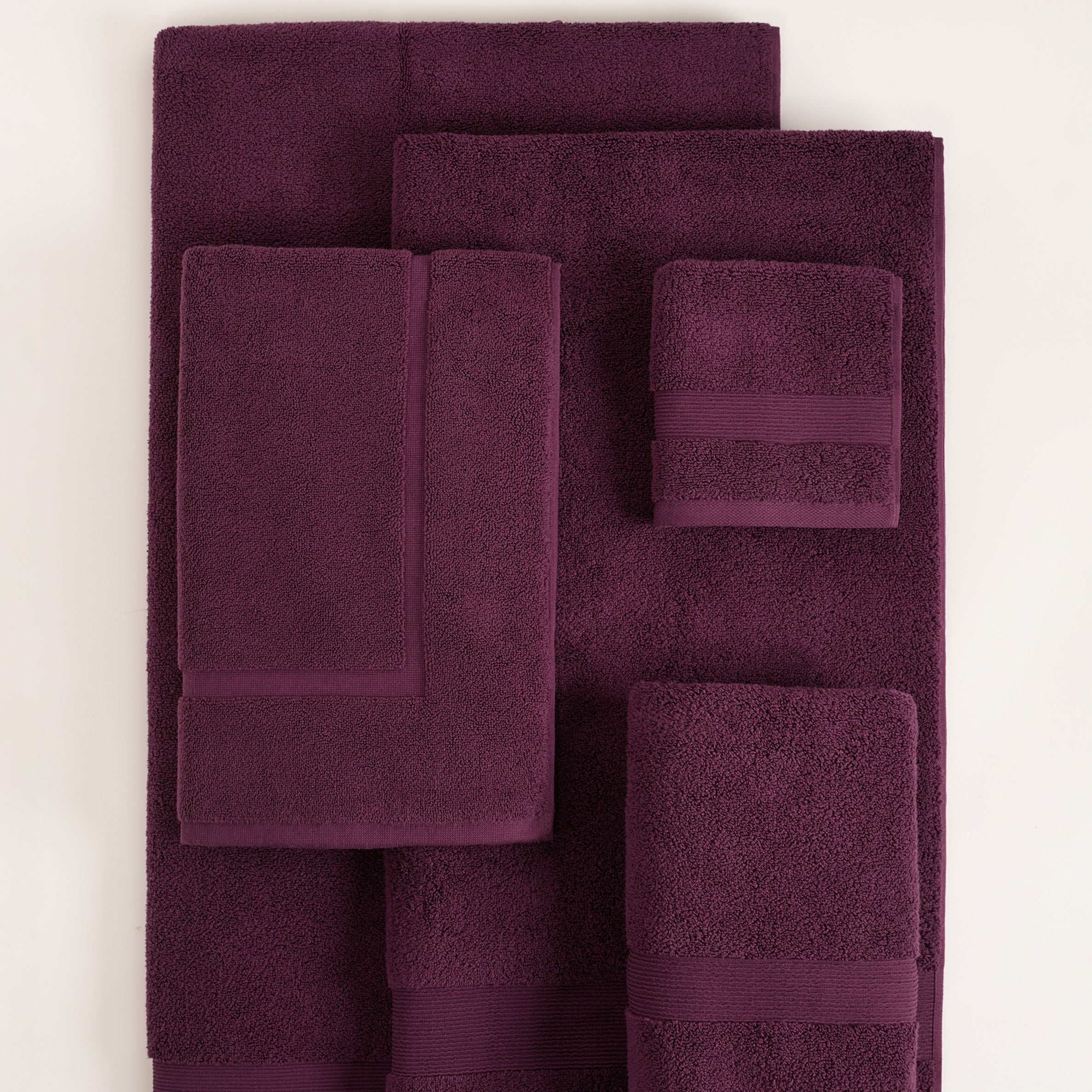ORGANIC TOWELS 650 GSM "THE FULL HOUSE" SET - ITALIAN PLUM
