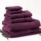 ORGANIC TOWELS 650 GSM "THE FULL HOUSE" SET - ITALIAN PLUM