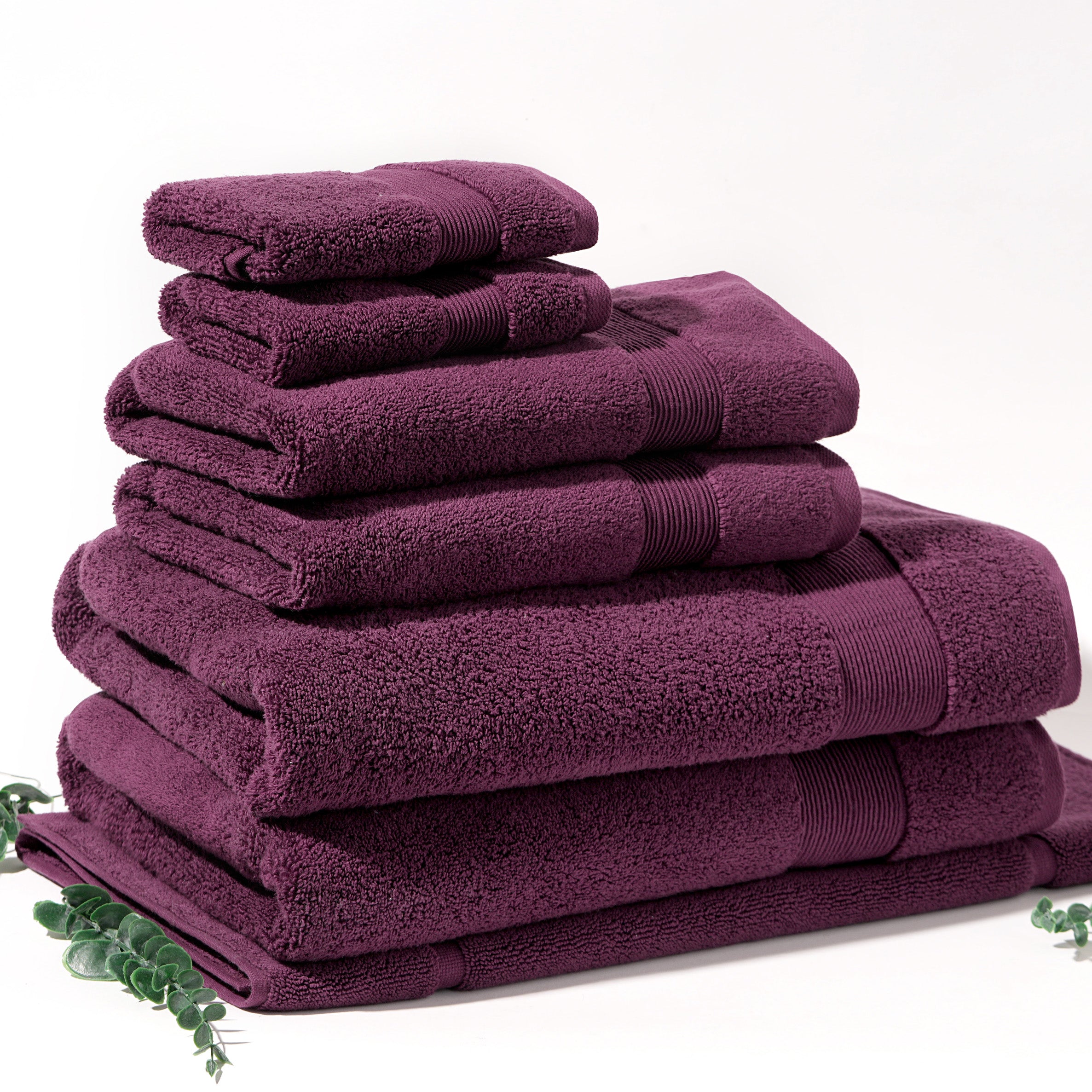 ORGANIC TOWELS 650 GSM "THE FULL HOUSE" SET - ITALIAN PLUM