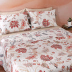 top view showing two styles PERCALE REVERSIBLE QUILT SET - JACOBEAN SUMMER