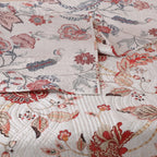 close up print PERCALE REVERSIBLE QUILT SET - JACOBEAN SUMMER