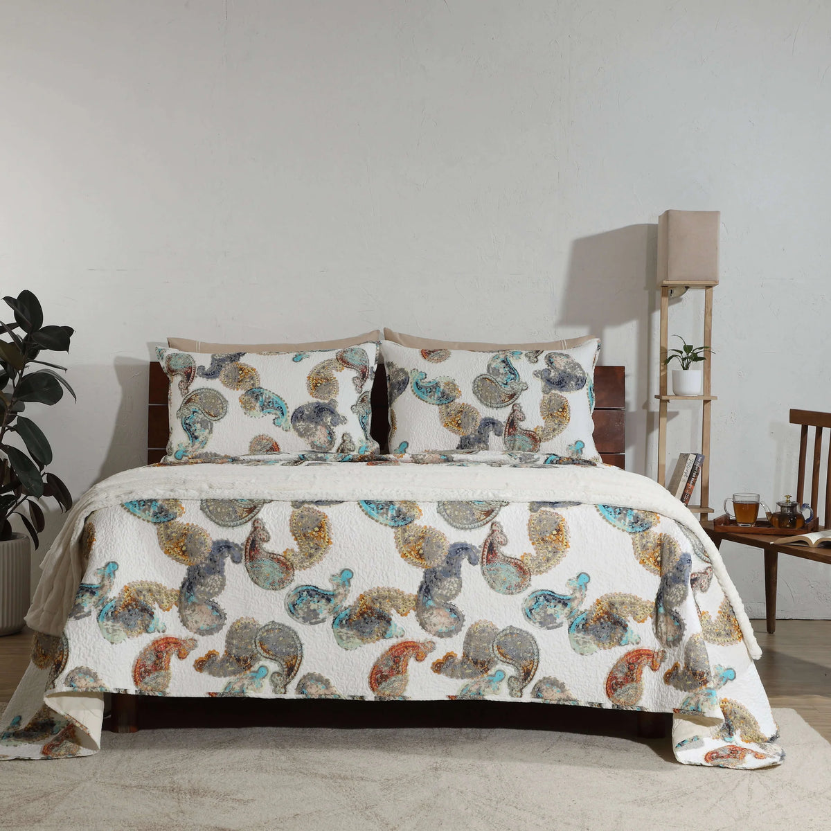 bull bed view of COTTON BEDSPREAD SET - KYRA