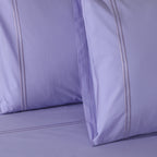 250 TC ORGANIC COLOURED EMBROIDERED SHEET SET - LAVENDER MIST