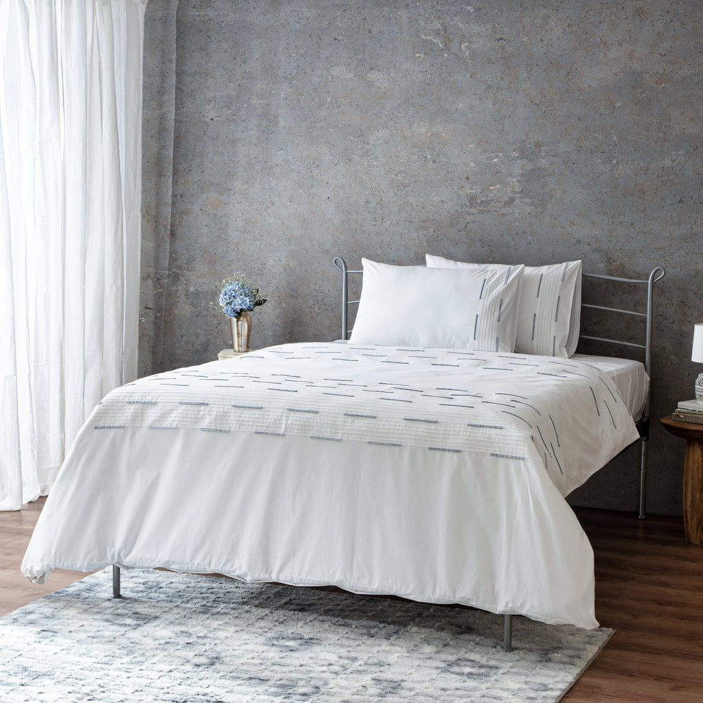 LINETTE 250 TC PERCALE 100% ORGANIC COTTON EMBROIDERED DUVET COVER SET