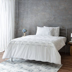 LINETTE 250 TC PERCALE 100% ORGANIC COTTON EMBROIDERED DUVET COVER SET