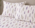 Styled Pillows with fitted sheet Whites of London NZ Lavender Blush GOTS certified Organic Cotton Printed Fitted Sheet Set 250TC 