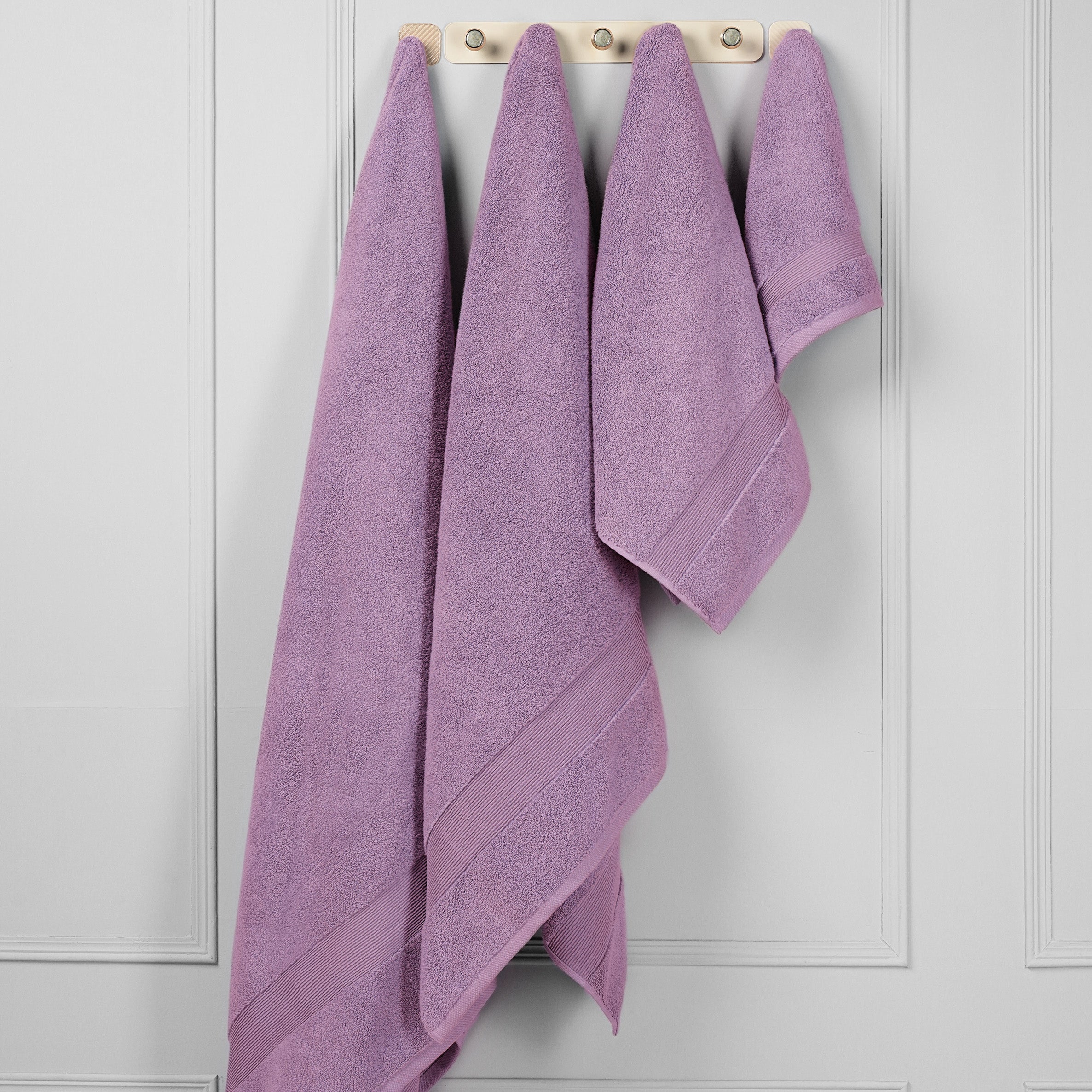 ORGANIC COTTON 650 GSM BATH SHEET SET - LILAC BREEZE