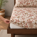 ORGANIC COTTON PRINTED FITTED SHEET SET - LIMA 250TC