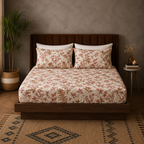 ORGANIC COTTON PRINTED FITTED SHEET SET - LIMA 250TC