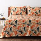 left hand view BAMBOO COTTON PRINTED SHEET SET - MIRAGE 375TC
