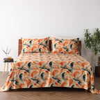 full bed view of BAMBOO COTTON PRINTED SHEET SET - MIRAGE 375TC