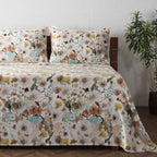 right hand view of BAMBOO COTTON PRINTED SHEET SET - MEADOW MIST 375TC