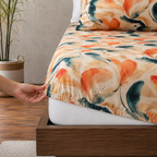 fitted sheet of BAMBOO COTTON PRINTED FITTED SHEET SET - MIRAGE 375TC