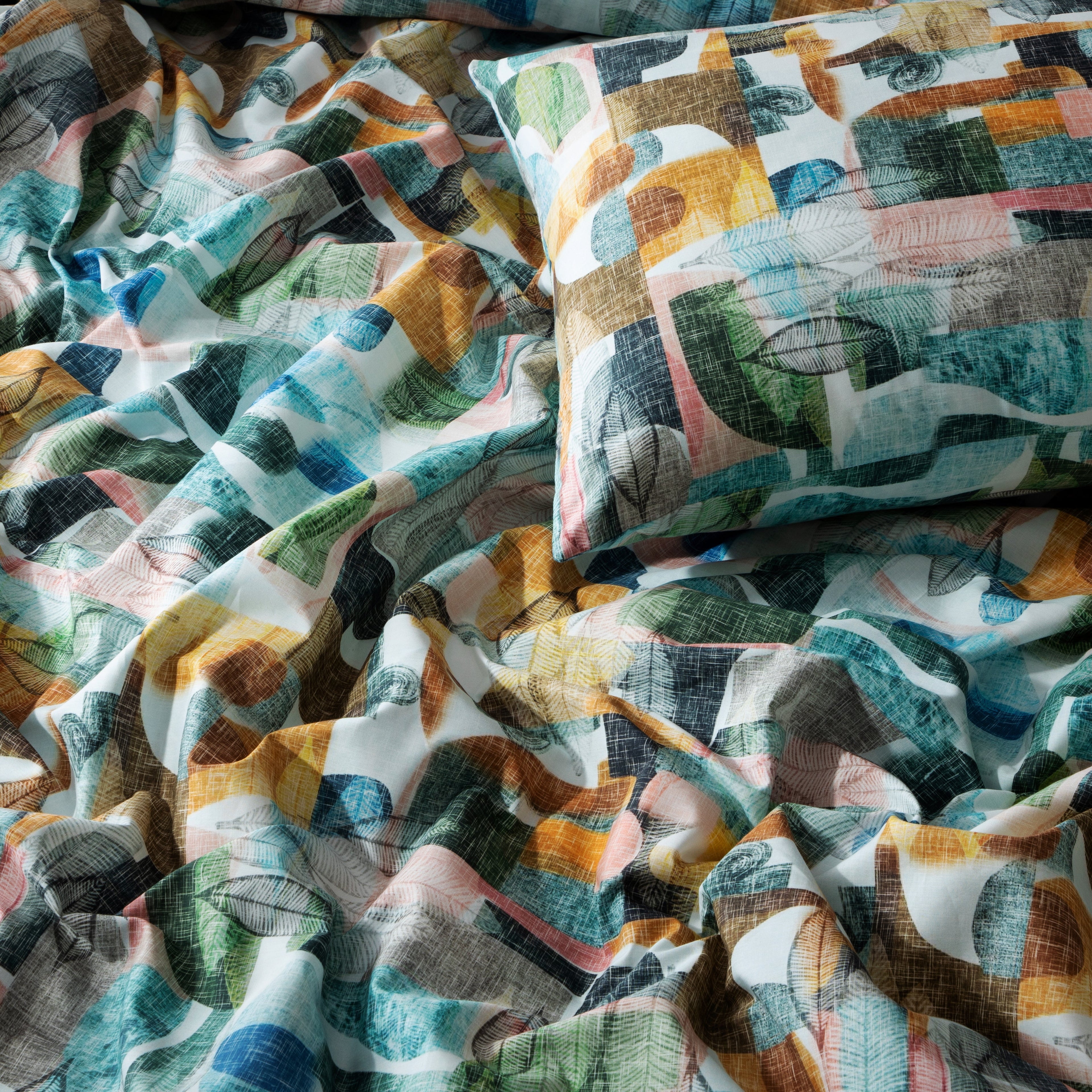 FOLIAGE 250 TC PERCALE 100% ORGANIC COTTON PRINTED DUVET COVER SET