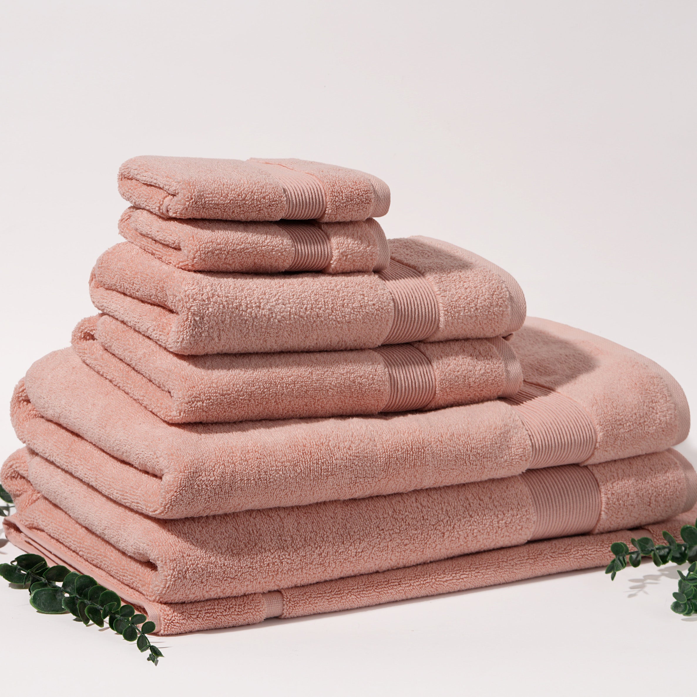 ORGANIC TOWELS 650 GSM "THE FULL HOUSE" SET - PALE BLUSH