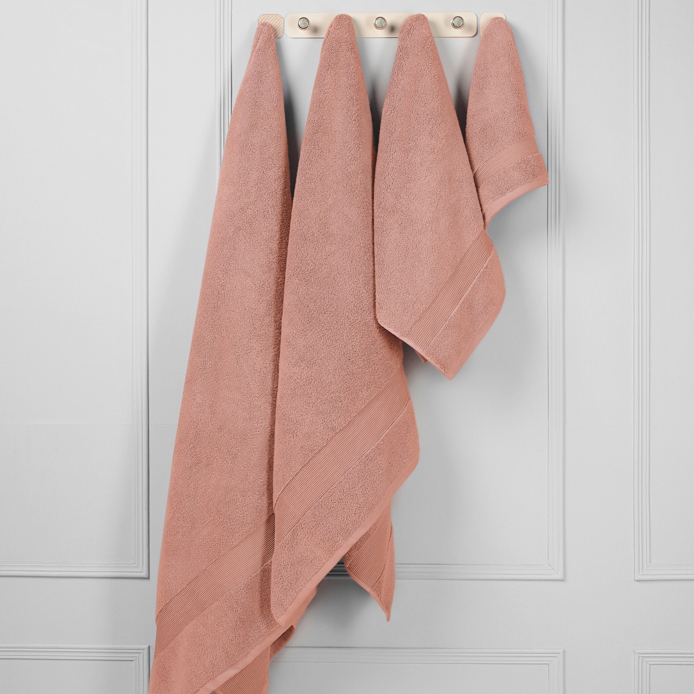 ORGANIC COTTON 650 GSM BATH SHEET SET - PALE BLUSH