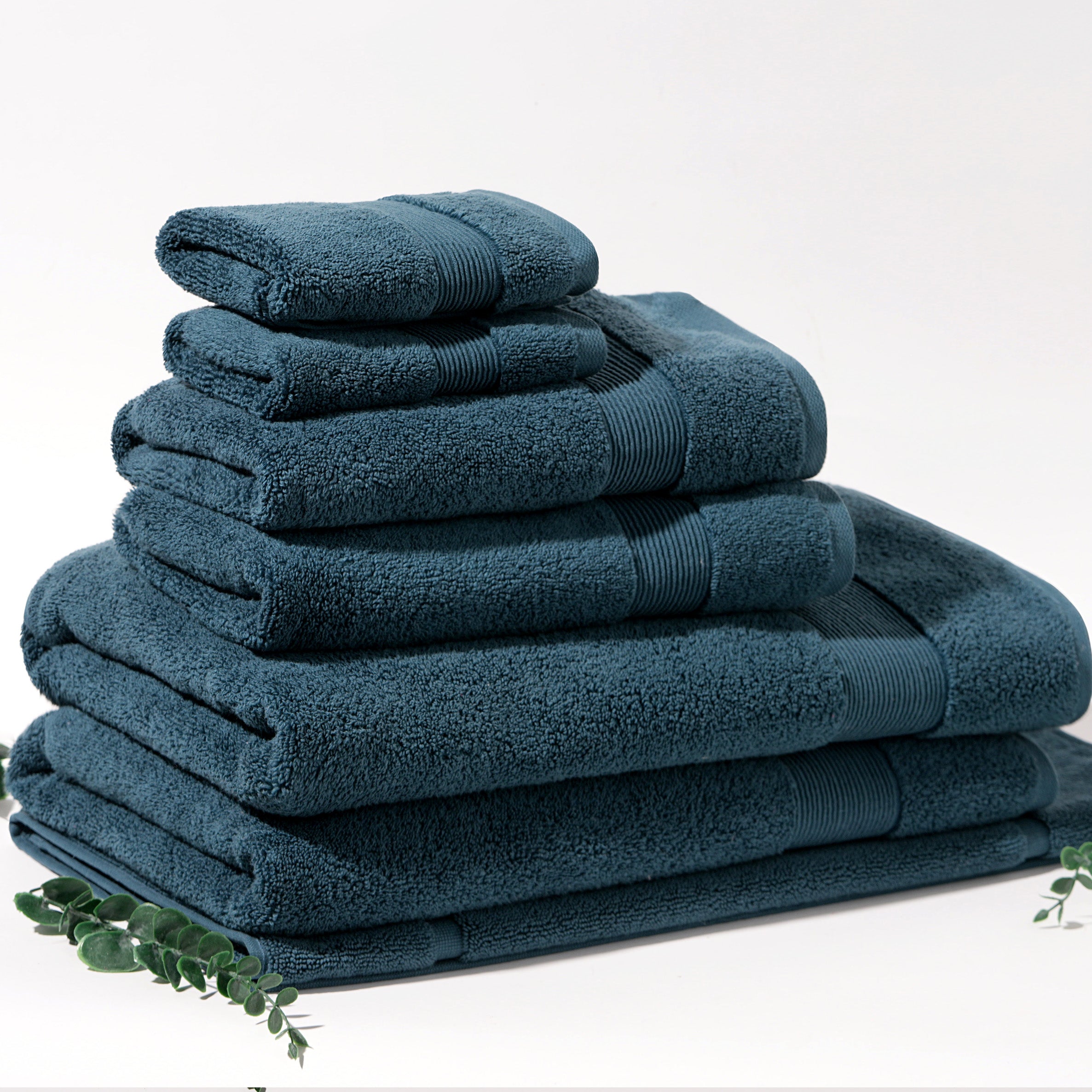 ORGANIC TOWELS 650 GSM "THE FULL HOUSE" SET - PEACOCK
